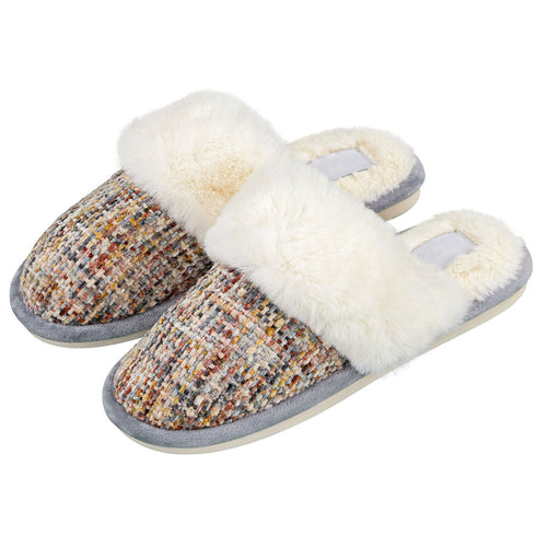 Faux Fur Mule Slipper - Black